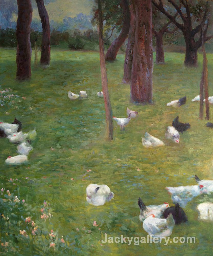 After the rain, Garden with Chickens in St. Agatha by Gustav Klimt paintings reproduction